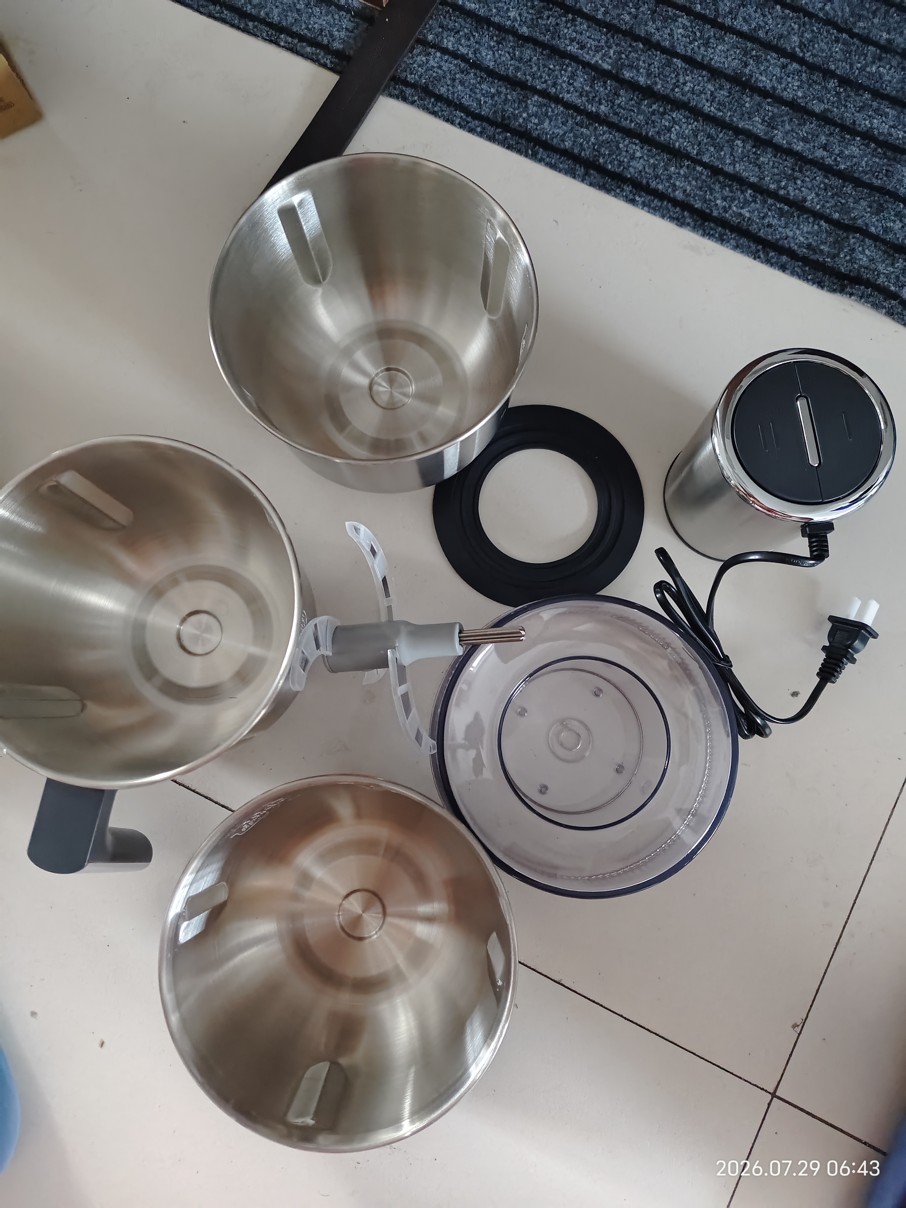 美的（Midea）绞肉机家用三碗6.5升料理多功能绞馅机碎肉机电动一体304不锈钢绞肉绞菜馅打蒜器打泥辅食机39F 实拍图