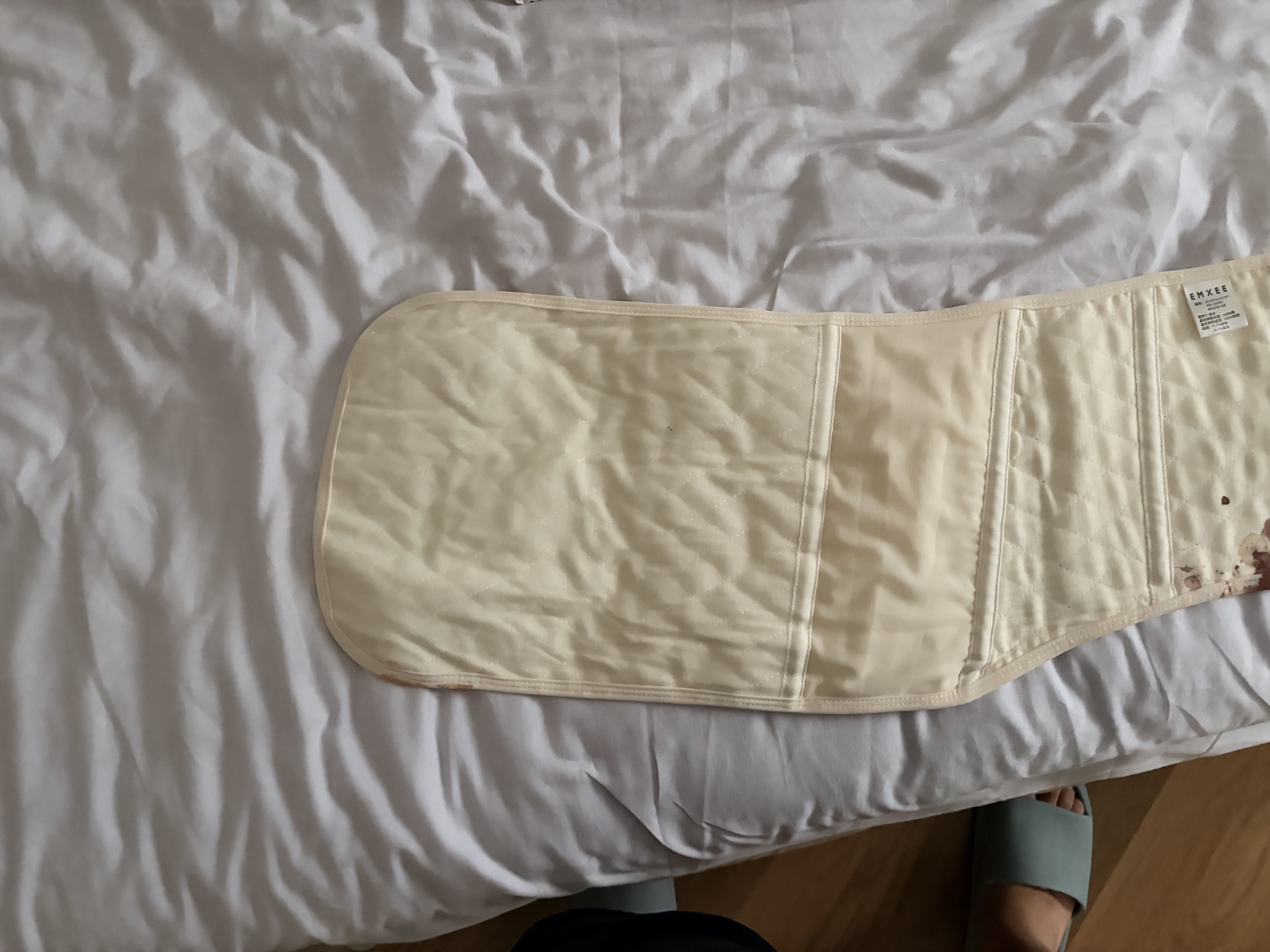嫚熙产后收腹带产妇顺产剖腹产收腹塑身专用透气纱布塑形束缚带 原色M 实拍图
