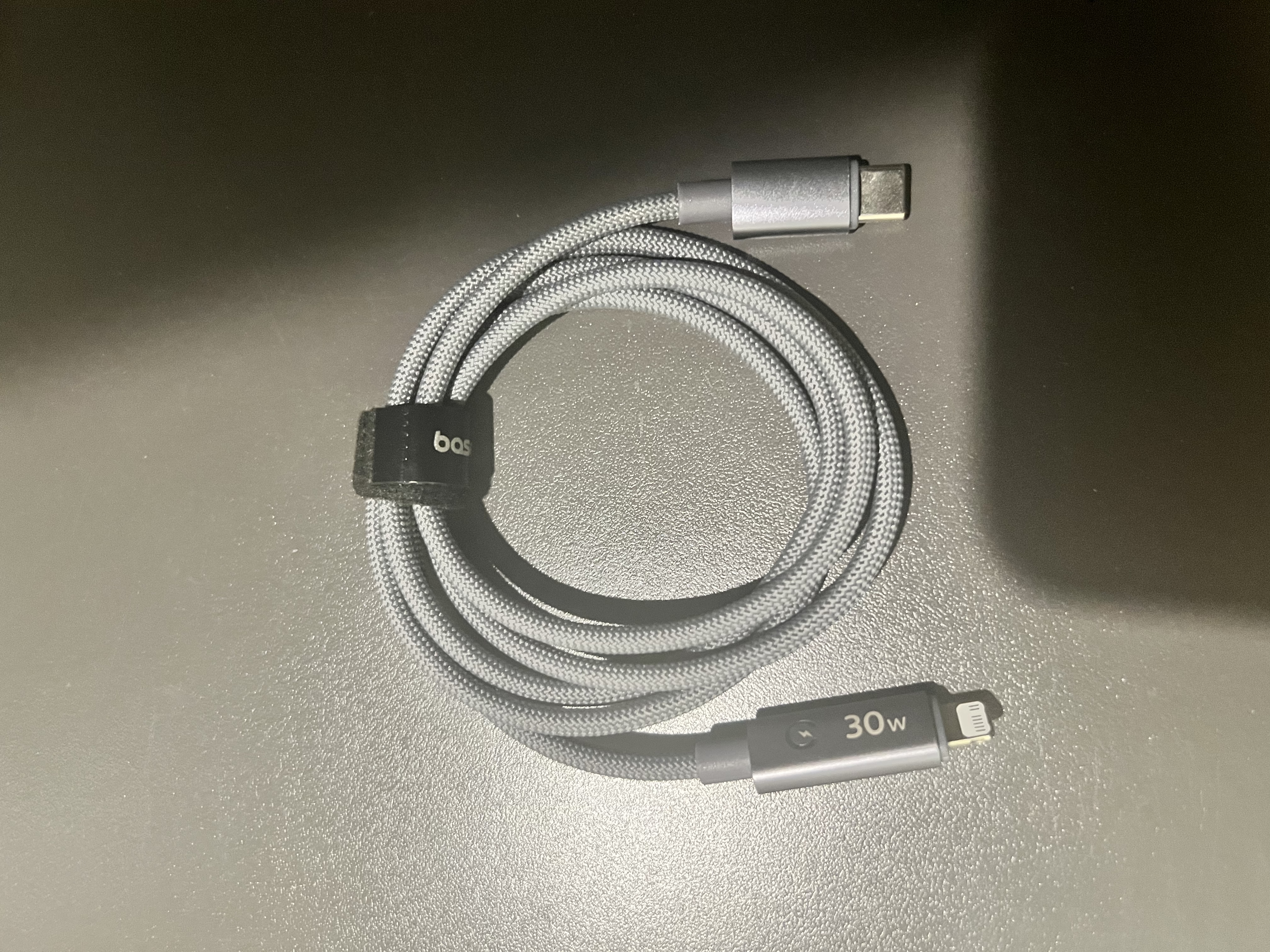 倍思苹果充电线PD30W/20W智能断电数据线适用iPhone14/13/12ProMax/11/XR/8P手机1米灰 实拍图