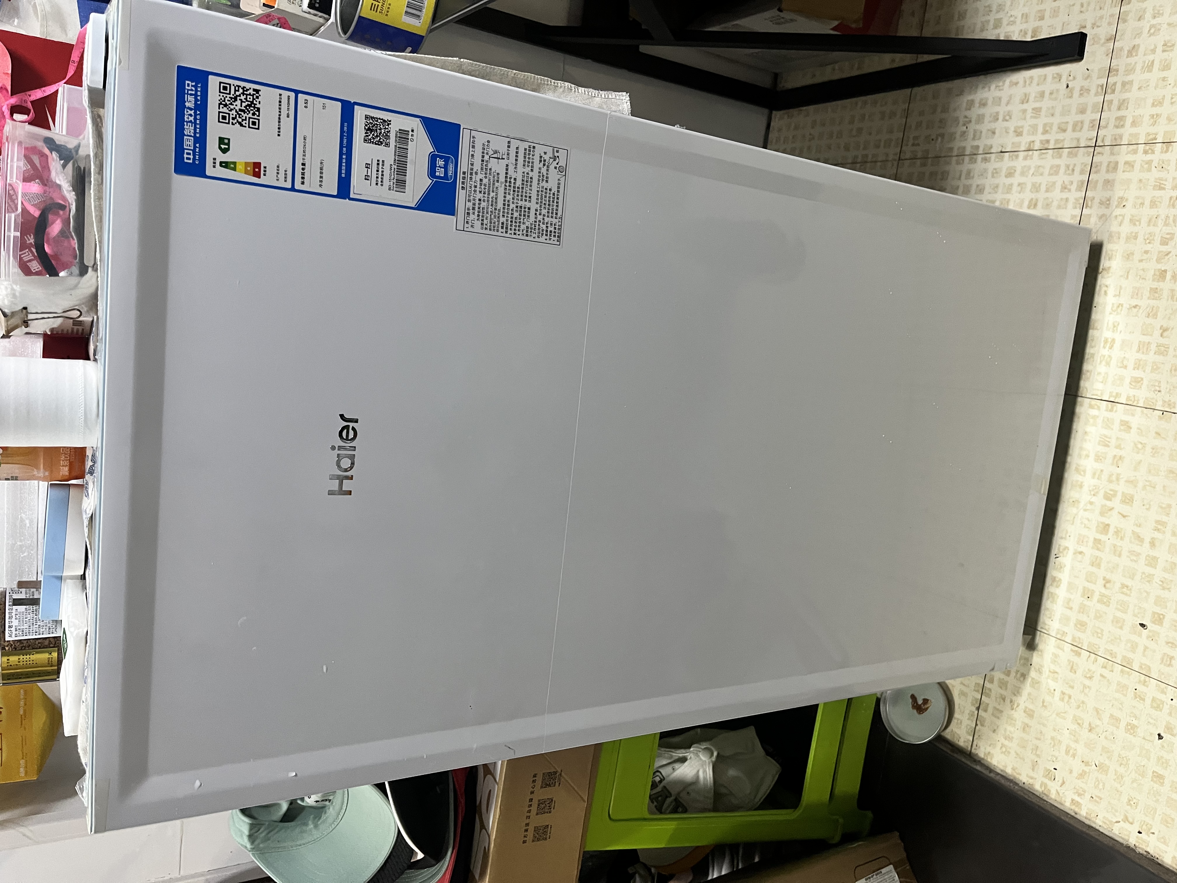 海尔（Haier）山茶花151L单温立式冰柜小型家用小冰柜减霜一级能效冷冻深冷小冰箱大容量冰箱大容量BD-151GHW9 实拍图