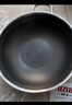 赫巴兹（HZIB）炒锅不粘锅316不锈钢炒锅炒菜锅具少油烟平底炒锅电磁炉燃气通用 双面屏+玻璃盖内径32外径 34cm 实拍图