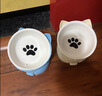 憨憨乐园猫碗陶瓷猫粮双碗斜口狗碗狗盆狗粮宠物幼猫咪吃饭食盆喝水喂食 实拍图
