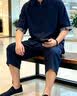 JEEP SPIRIT吉普高端夏季短袖唐装男复古风半袖中国风男装中式套装汉服 深蓝色 2XL 晒单实拍图