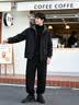 罗蒙夹克男春秋季商务休闲柔软舒适行政防风户外运动连帽外套男V6黑XL 实拍图