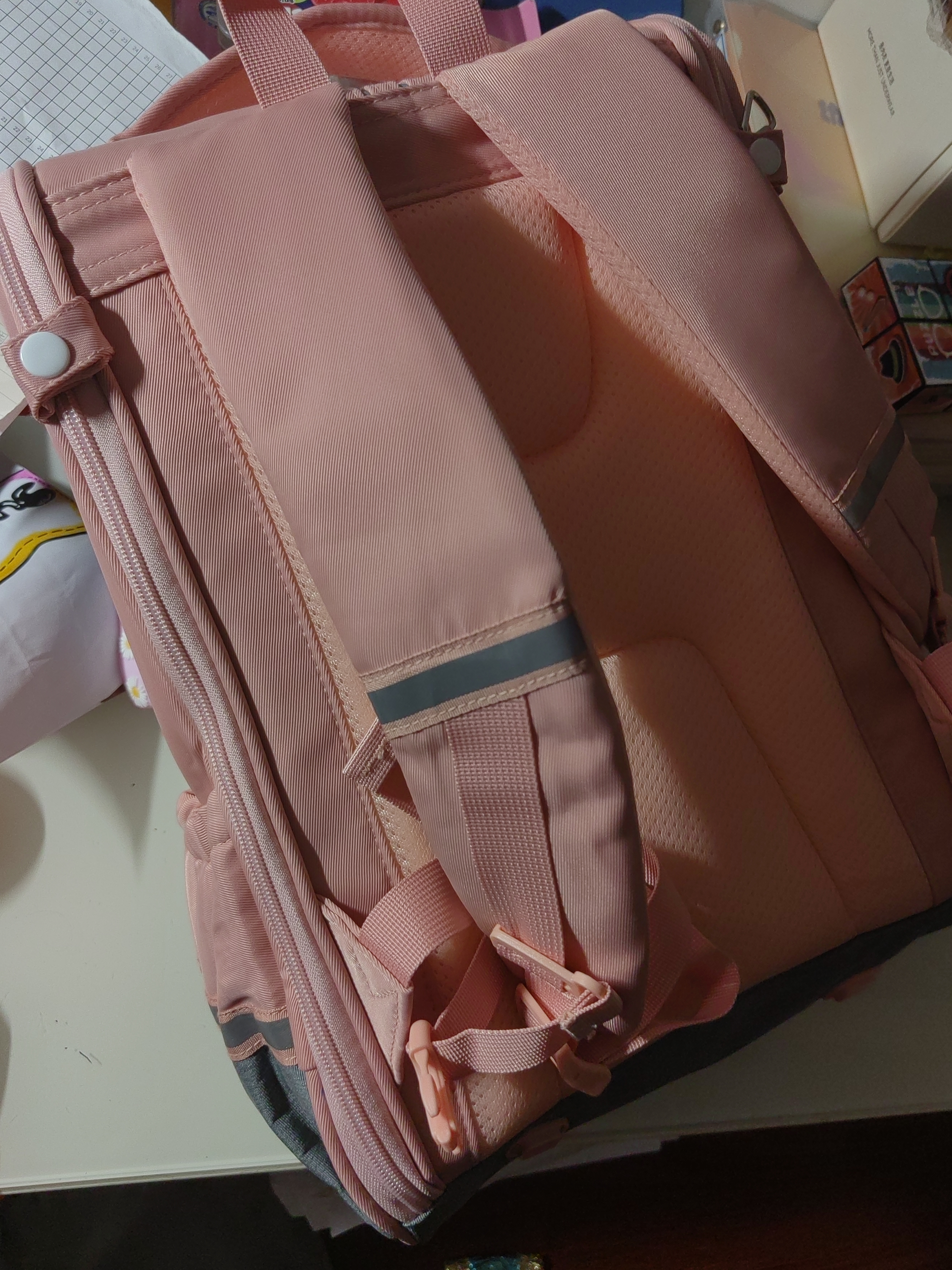 Edison爱迪生小学生书包女减负护脊防泼水防下坠反光儿童背包2210-1G 实拍图