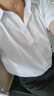 罗蒙（ROMON）白衬衫男士商务职业长袖抗皱免烫弹力正装衬衣男白色短袖44 实拍图