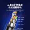 绿联六类屏蔽网线 CAT6类千兆网络连接线 工程家用电脑宽带8芯双绞抗干扰成品跳线 黑5米55174 实拍图