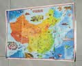 中国地图+世界地图（共2张） 覆膜耐撕 3-10岁 儿童房专用 挂图墙贴 地板图 家庭教育亲子启蒙地图课外阅读 课外书 自主阅读 假期读物 省钱卡  3-6岁 实拍图