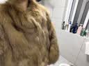 MSBEAST野兽小姐 进口蓝狐坎毛晕染色V领短款狐狸毛皮草外套女丨霜华映月 晕染琥珀棕 S 实拍图