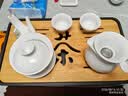 羊脂玉白瓷功夫茶具套装家用办公泡茶壶盖碗茶杯陶瓷高档轻奢送礼 陶瓷玉兰杯12件套 实拍图