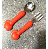 日康（rikang）叉勺 儿童餐具 婴儿餐具卡通不锈钢硅胶叉勺套装（活力橙） 实拍图