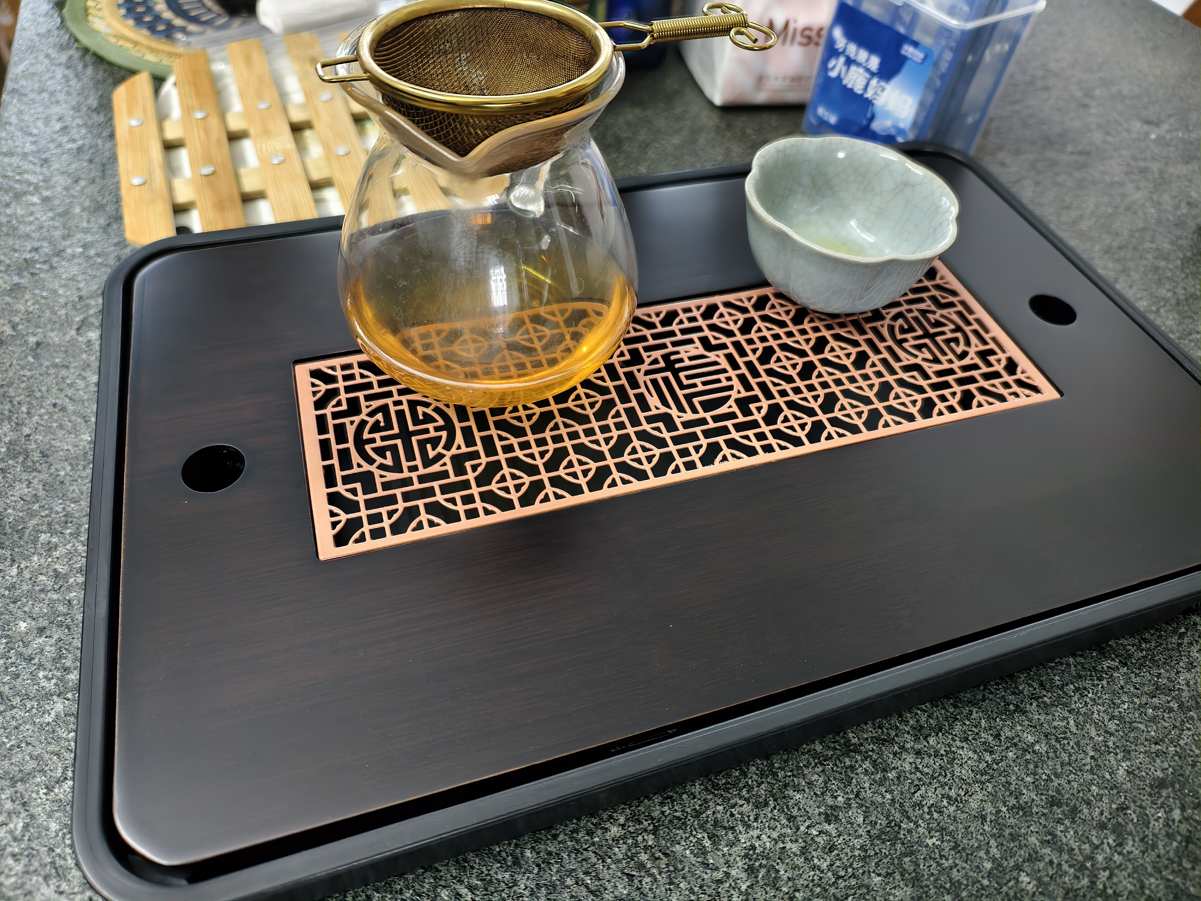 京东京造现代家用小型干泡台排蓄两用储水茶海茶托盘竹茶台功夫茶福海茶盘 实拍图