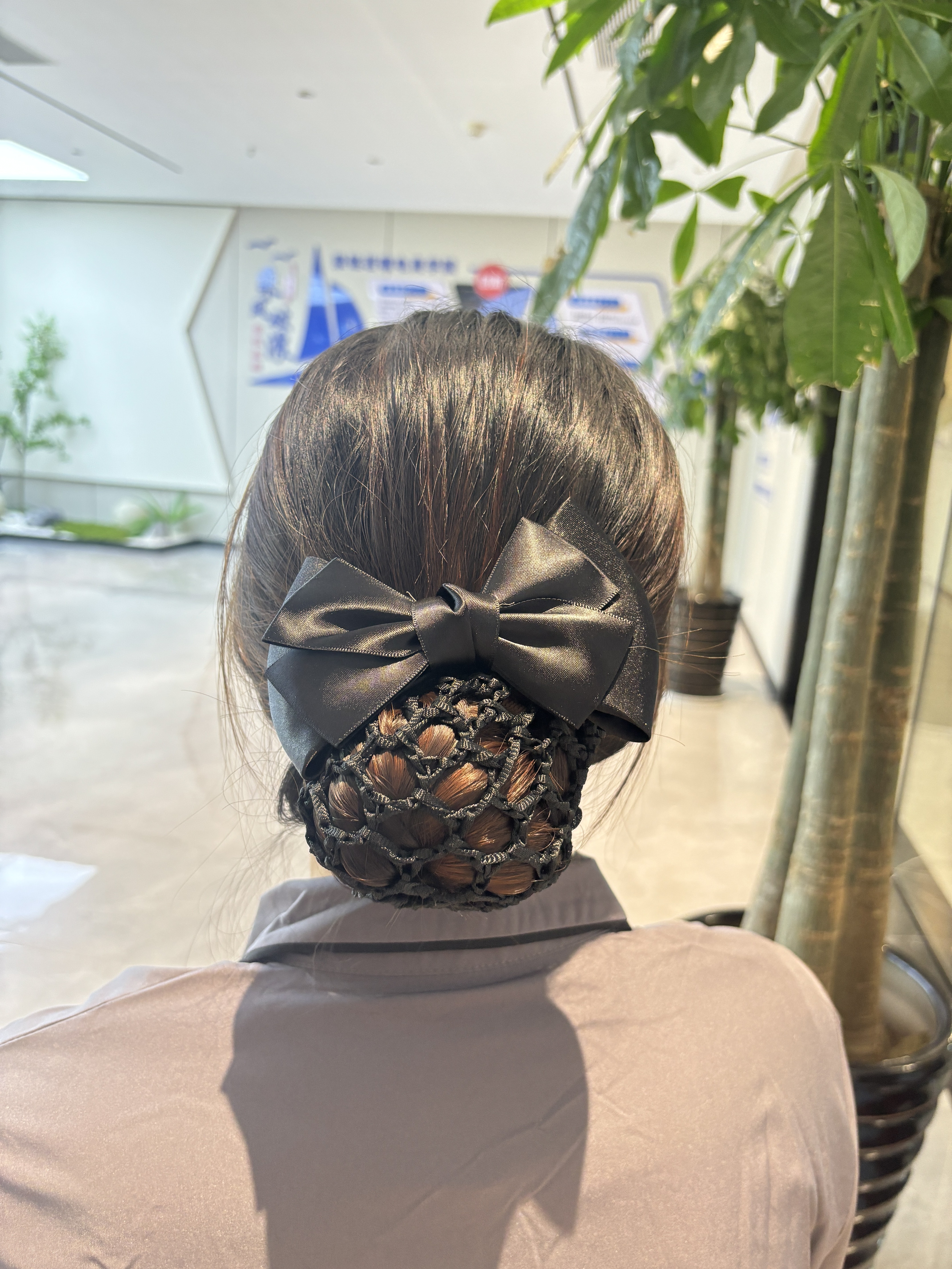 TXRMDX职业头花网兜护士发网盘发头饰服务员发网蝴蝶结空姐头花次日达 实拍图