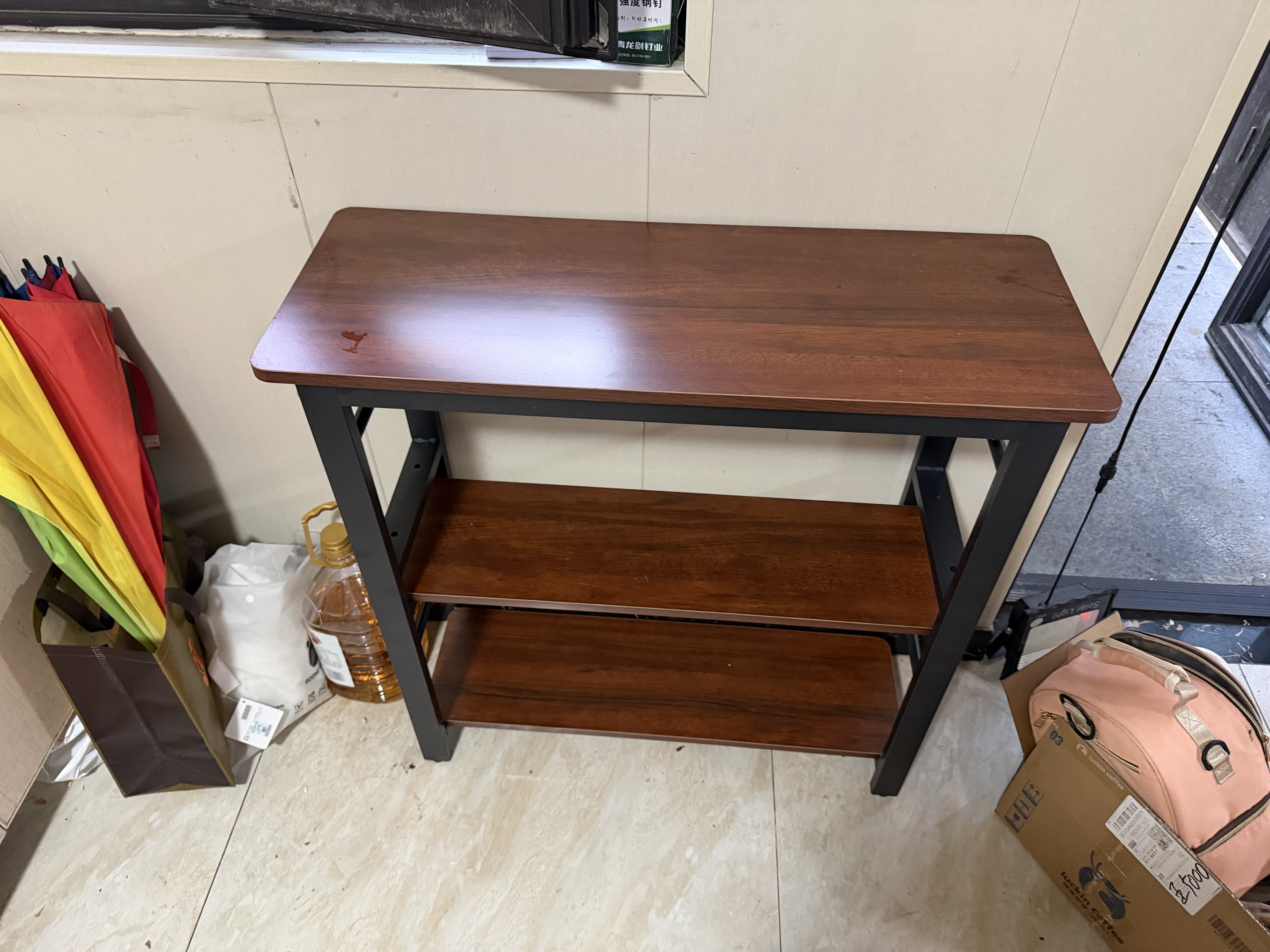 全品屋厨房置物架多功能落地橱柜切菜桌子工作台餐边储物架窄边柜咖83 实拍图