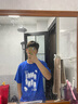 摘星少年衣服男印花短袖T恤男夏季复古潮流百搭半袖ins港风韩版潮牌宽松圆领衣服男 蓝色 涂 XL 115-140斤 优先发货 实拍图