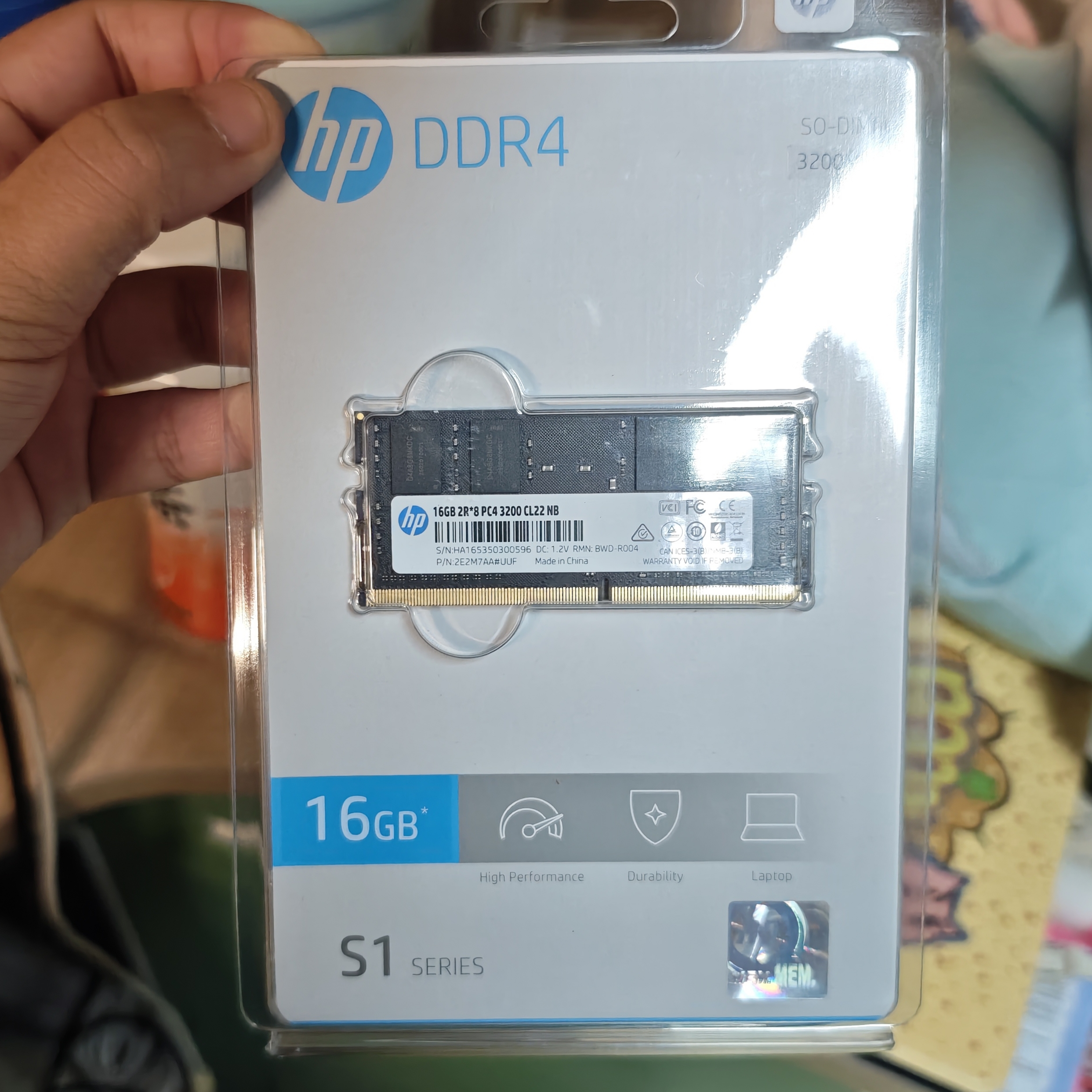 惠普（HP）16GB DDR4 3200频率 笔记本内存条 S1系列(C22)原厂颗粒 AI电脑配件 适配黑神话悟空 实拍图