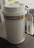 名创优品（MINISO）咖啡杯儿童保温杯高颜值男女车载便携双饮吸管水杯子 云硅白380ml 实拍图