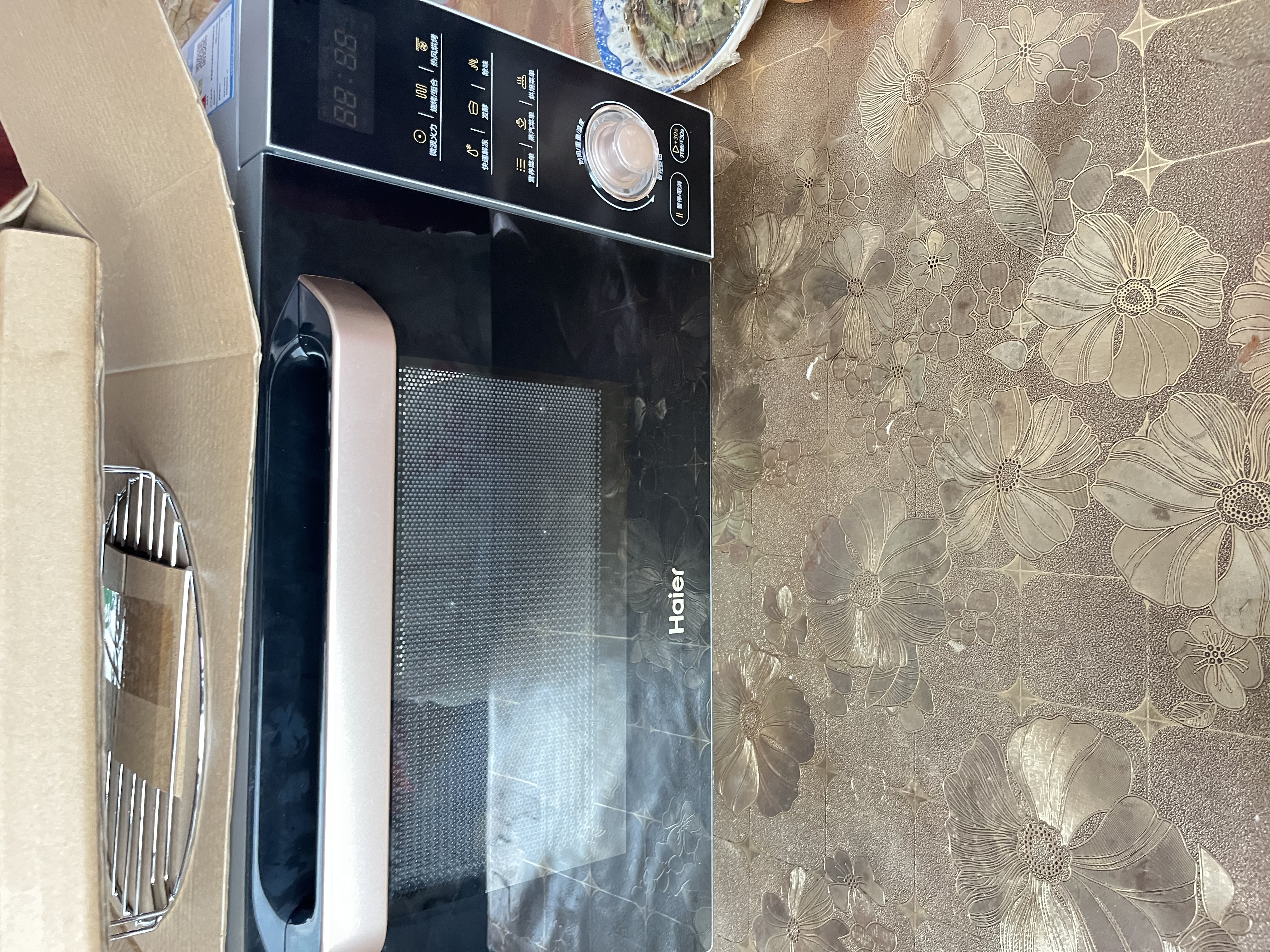 海尔（Haier）微蒸烤炸一体机 23L家用微波炉烘焙发酵解冻烤箱杀菌除味智能菜单不锈钢内胆空气炸 MZ-2312C 实拍图