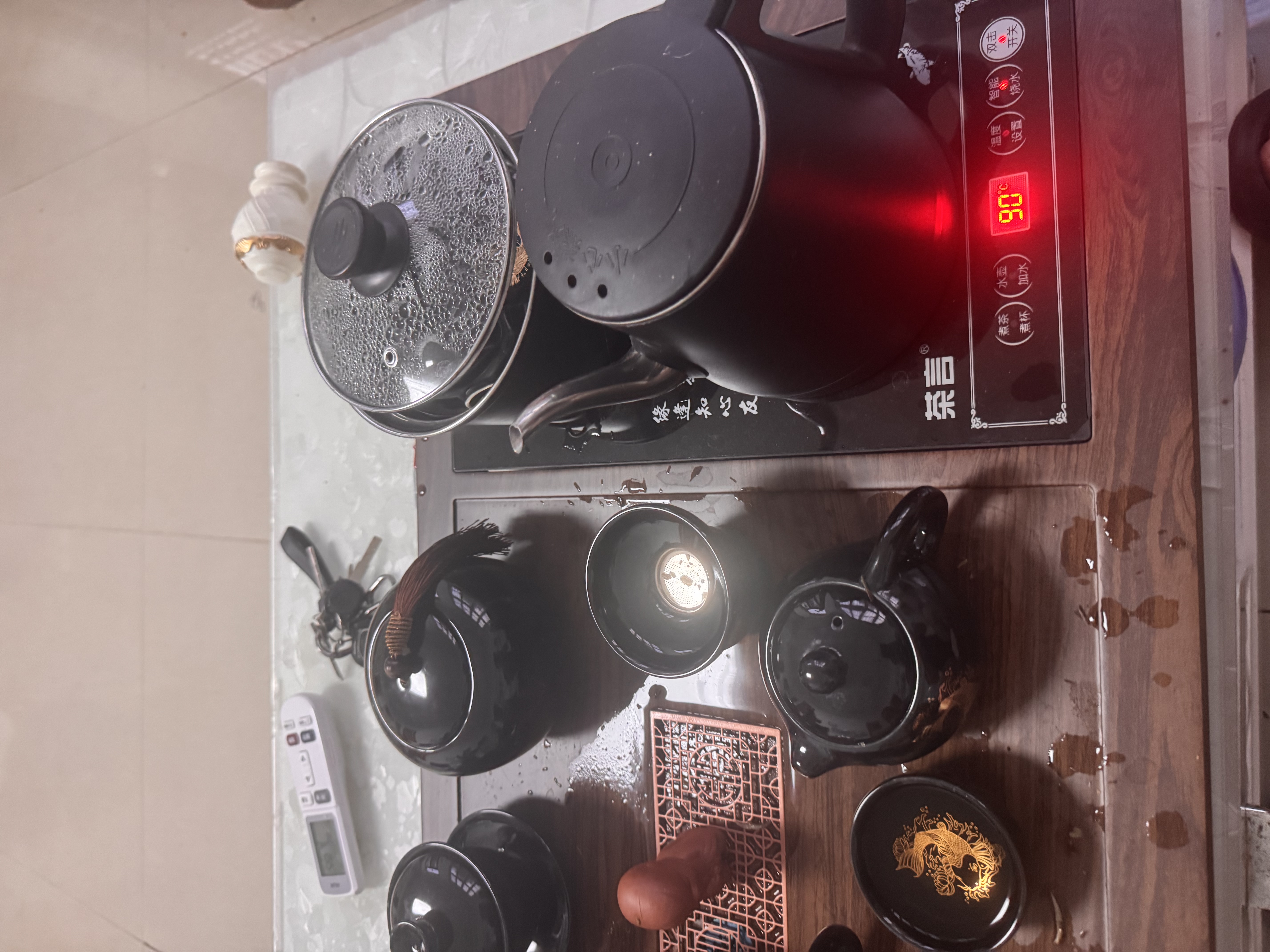 原和功夫茶具套装家用整套自动烧水一体茶盘茶杯茶壶办公会客现代茶台 实拍图