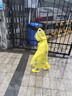 牧萌儿童雨衣男童女童幼儿园小童宝宝全身防水男孩雨披 活力黄恐龙 M 实拍图
