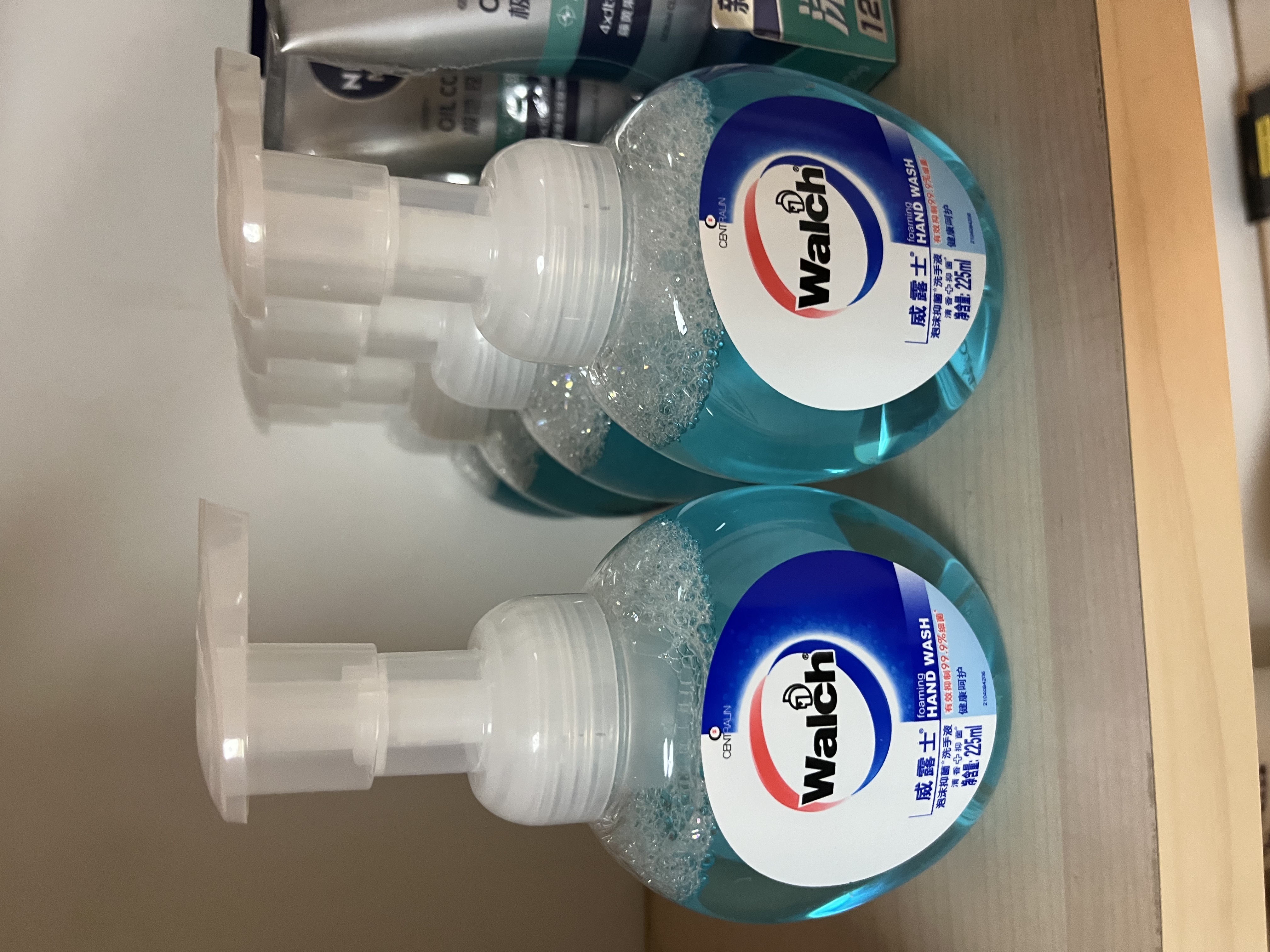 威露士泡沫抑菌洗手液健康呵护225ml*5瓶 儿童泡泡泡沫丰富灭甲流感H3N2 实拍图