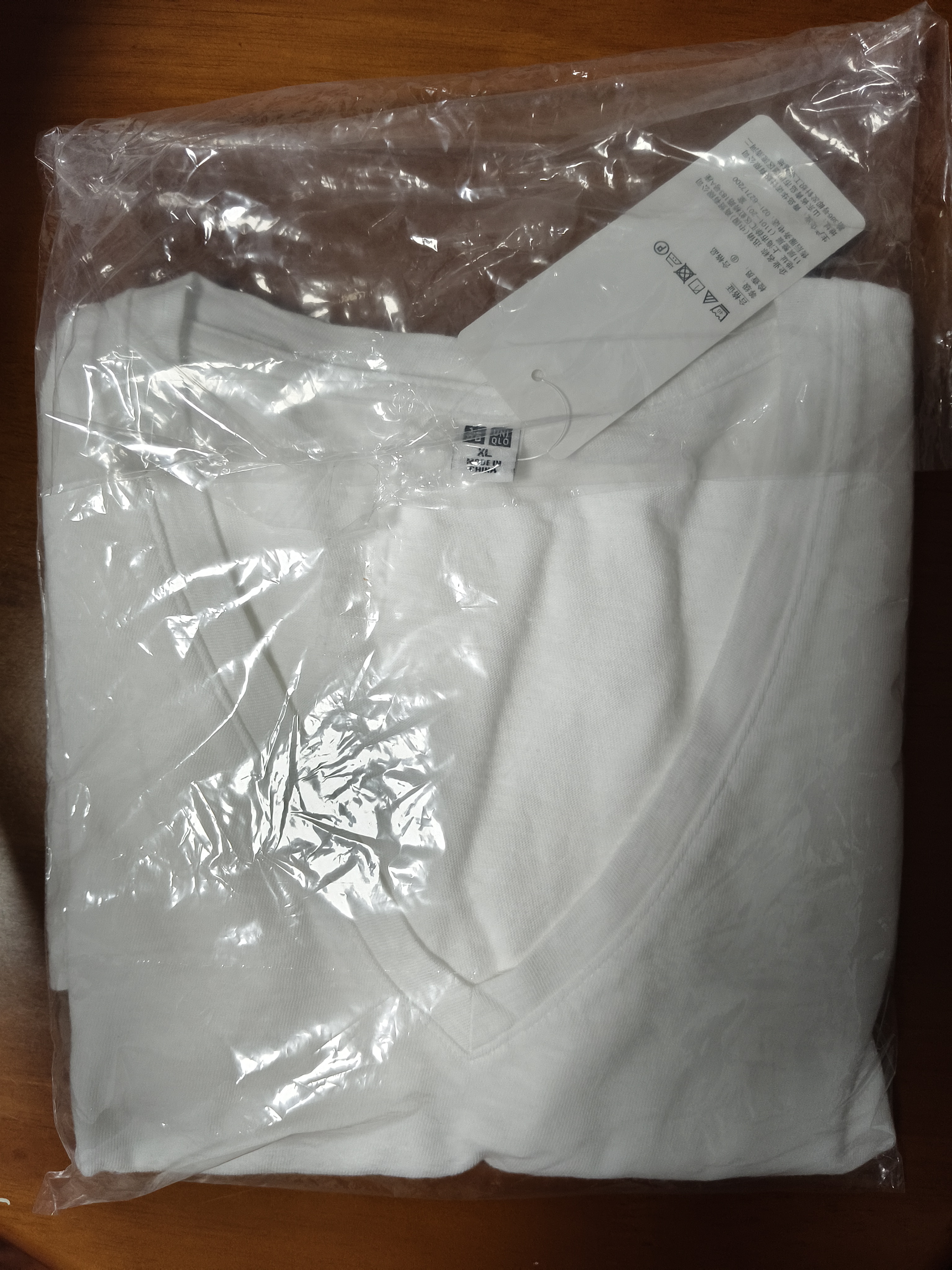 优衣库竹节纱V领T恤/短袖女装纯棉打底休闲百搭26春夏新款483460 483460/00白色 XL 实拍图