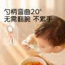 世喜辅食勺婴儿勺子宝宝学吃饭儿童自主进食训练勺PPSU硅胶短柄弯弯勺 实拍图