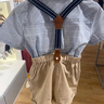 戴维贝拉（DAVE＆BELLA）儿童生日礼服套装男孩演出服宝宝背带裤【领结有两种 随机发货】 实拍图