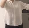 优衣库麻混纺立领衬衫/七分袖女装/通勤衬衣483873 01 乳白色 3XL 实拍图