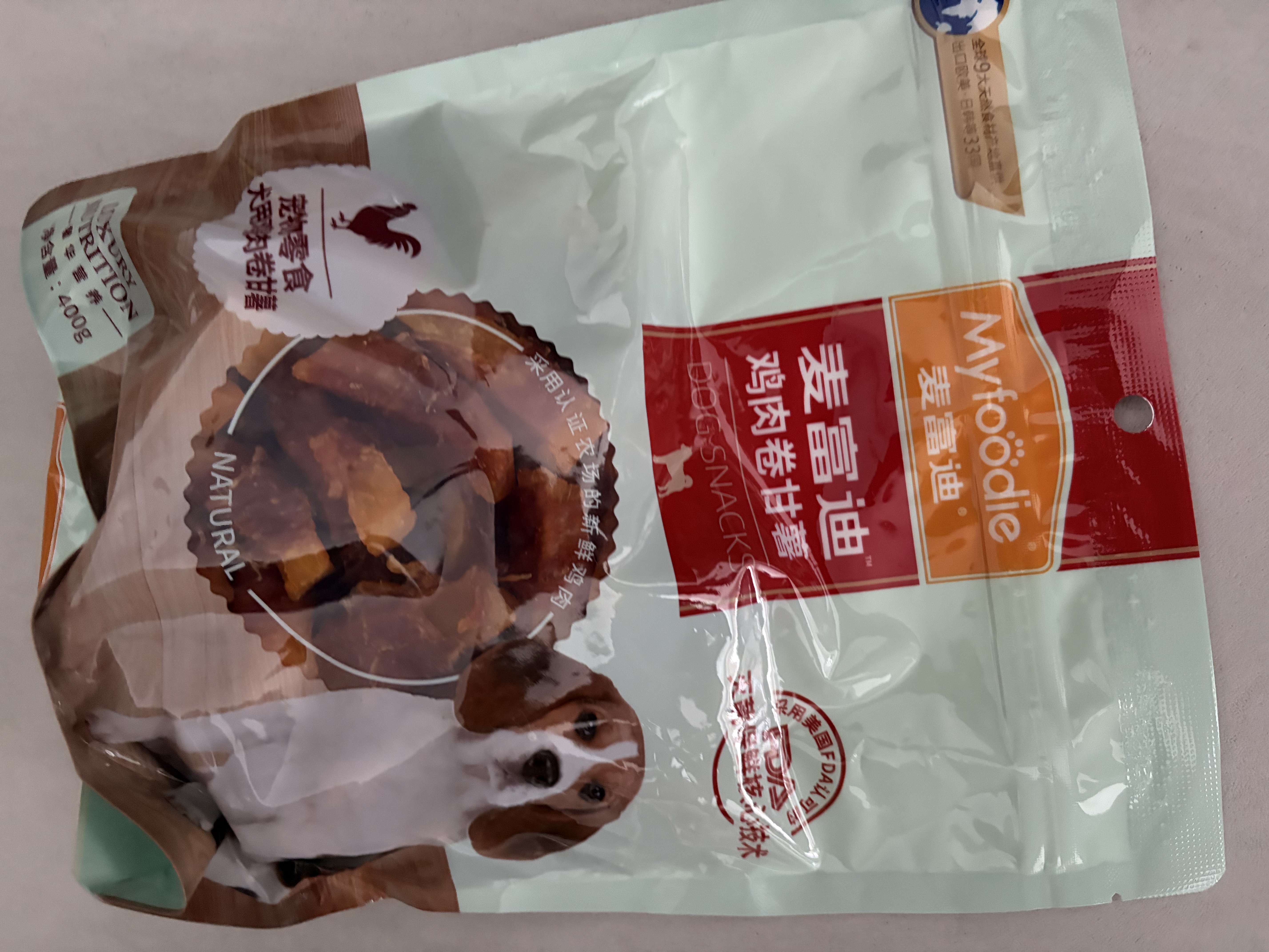 麦富迪狗狗零食奢华营养鸡肉卷甘薯400g成幼犬磨牙训练奖励解馋宠物零食 实拍图