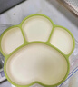 COOKSS宝宝餐盘硅胶学吃饭分格儿童餐具辅食碗餐盘带吸盘 双拼绿 实拍图