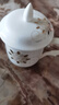 景顺景德镇陶瓷杯骨瓷简约水杯子纯白色茶杯定制LOGO马克水杯 金花语（玉瓷）320ML 实拍图