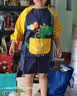 9i9宝宝吃饭罩衣防泼水长袖幼儿园画画衣婴童反穿衣防脏加长恐龙A51 实拍图