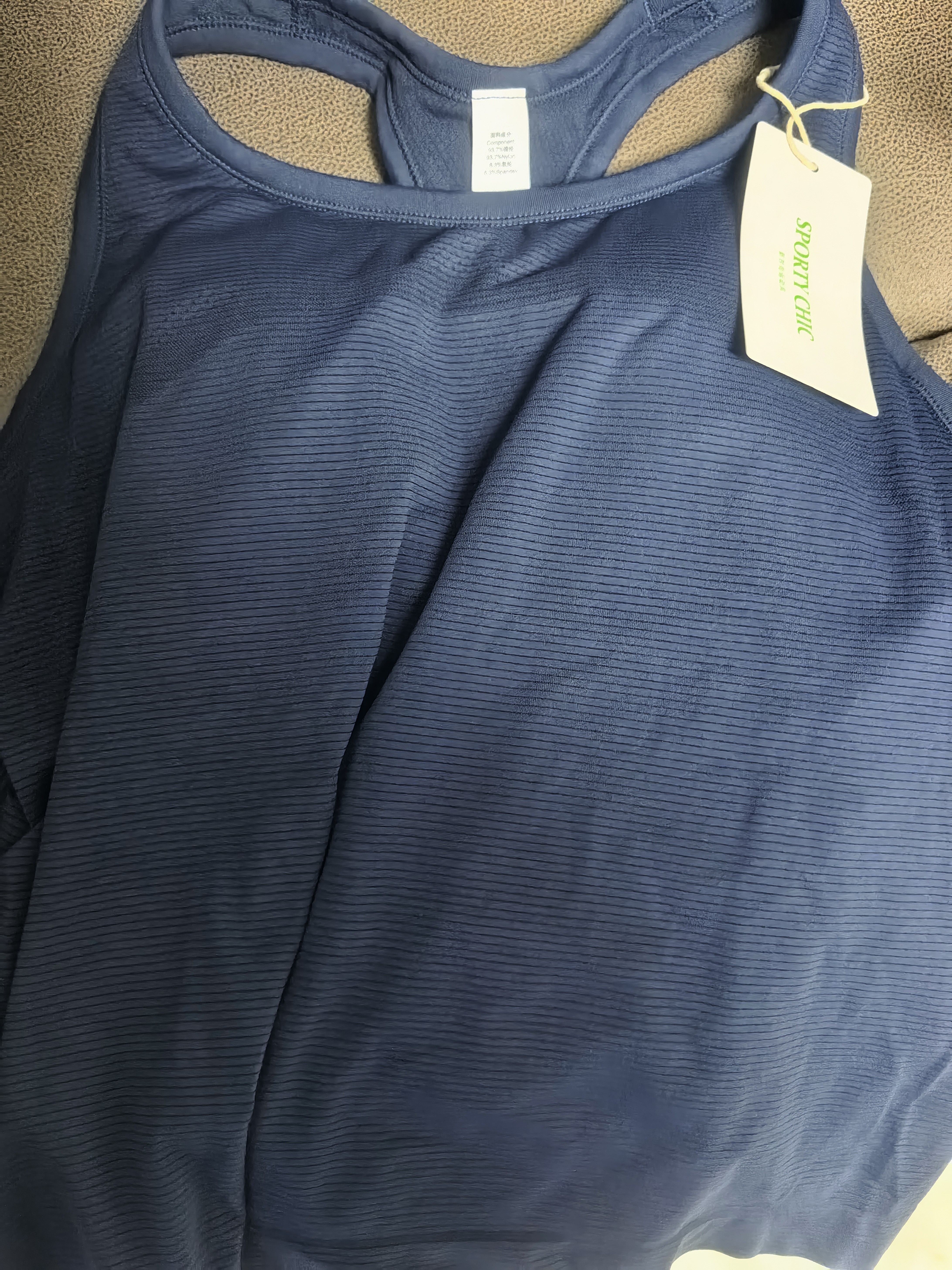 工字运动背心女一体式美背内衣防震跑步瑜伽服外穿训练健身上衣 藏青色【工字美背背心/含胸垫】 XL 125-140斤 实拍图