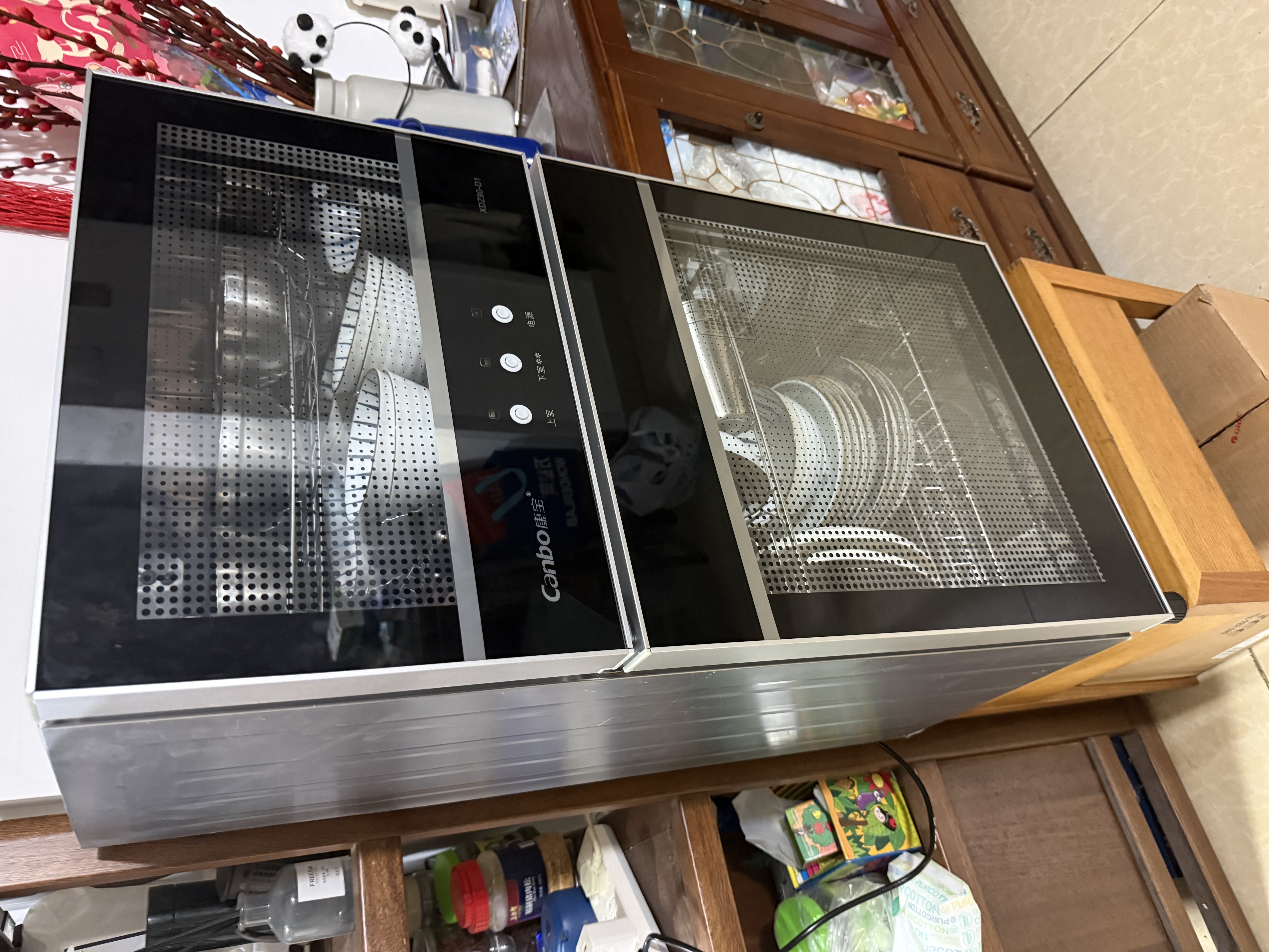 康宝（Canbo）【新国标】消毒柜家用 不锈钢小型立式二星高温奶瓶碗筷双门90L烘干消毒碗柜政府补贴XDZ90-D1 实拍图
