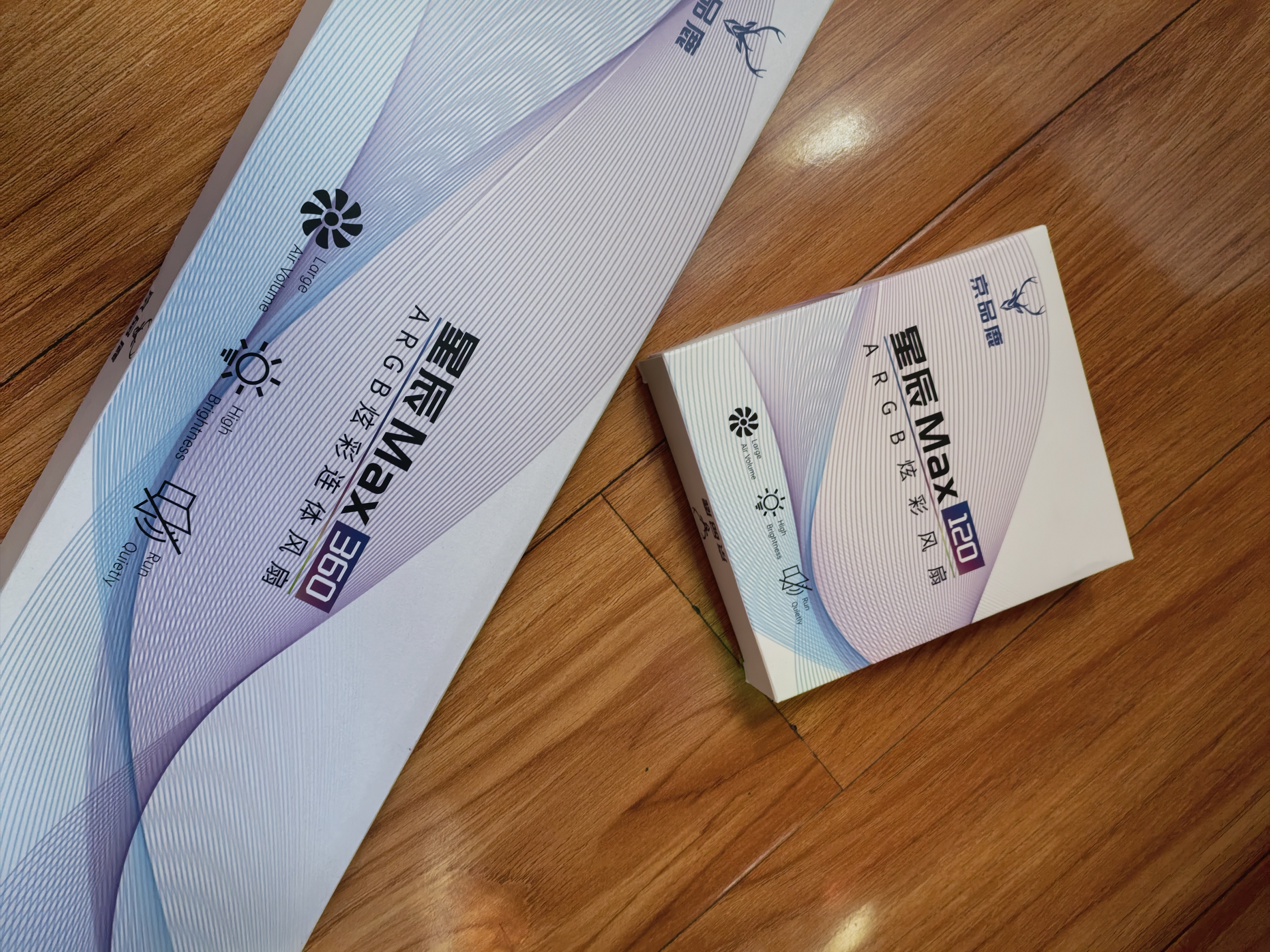京品鹿星辰Max360三连体风扇 四面一体千层镜光效 机箱12CM风扇ARGB神光同步PWM温控4pro棱镜ZA-360B 星辰Max360三连体风扇 白色正向 实拍图