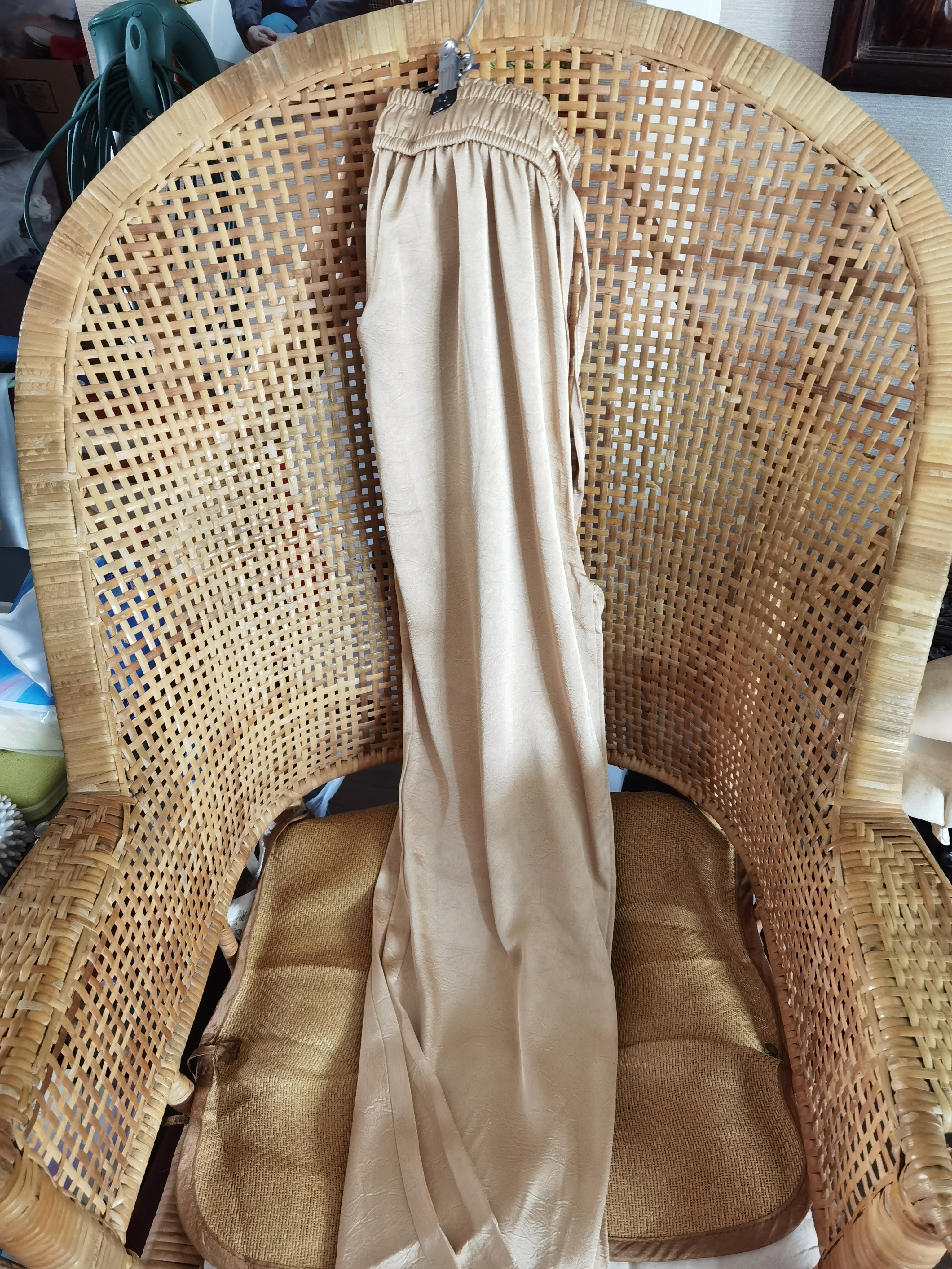 罗蒙抗皱提花真丝阔腿裤断码撤柜桑蚕丝女装夏季新款直筒长裤子 香槟色 100抗皱免打理*专柜品质 XL 100-120 实拍图
