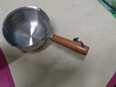 热油小锅泼油锅加厚不锈钢木柄防烫带刻度双倒流口不挂油无涂层 【木柄】500ml 实拍图