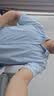 帕托瓦短袖衬衫男士夏季纯色白衬衫男韩版修身商务休闲衬衣蓝色4XL 实拍图