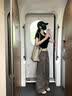 拉夏贝尔美式休闲多口袋弯刀裤女2026新款阔腿工装裤 绿色【常规款】 L 实拍图