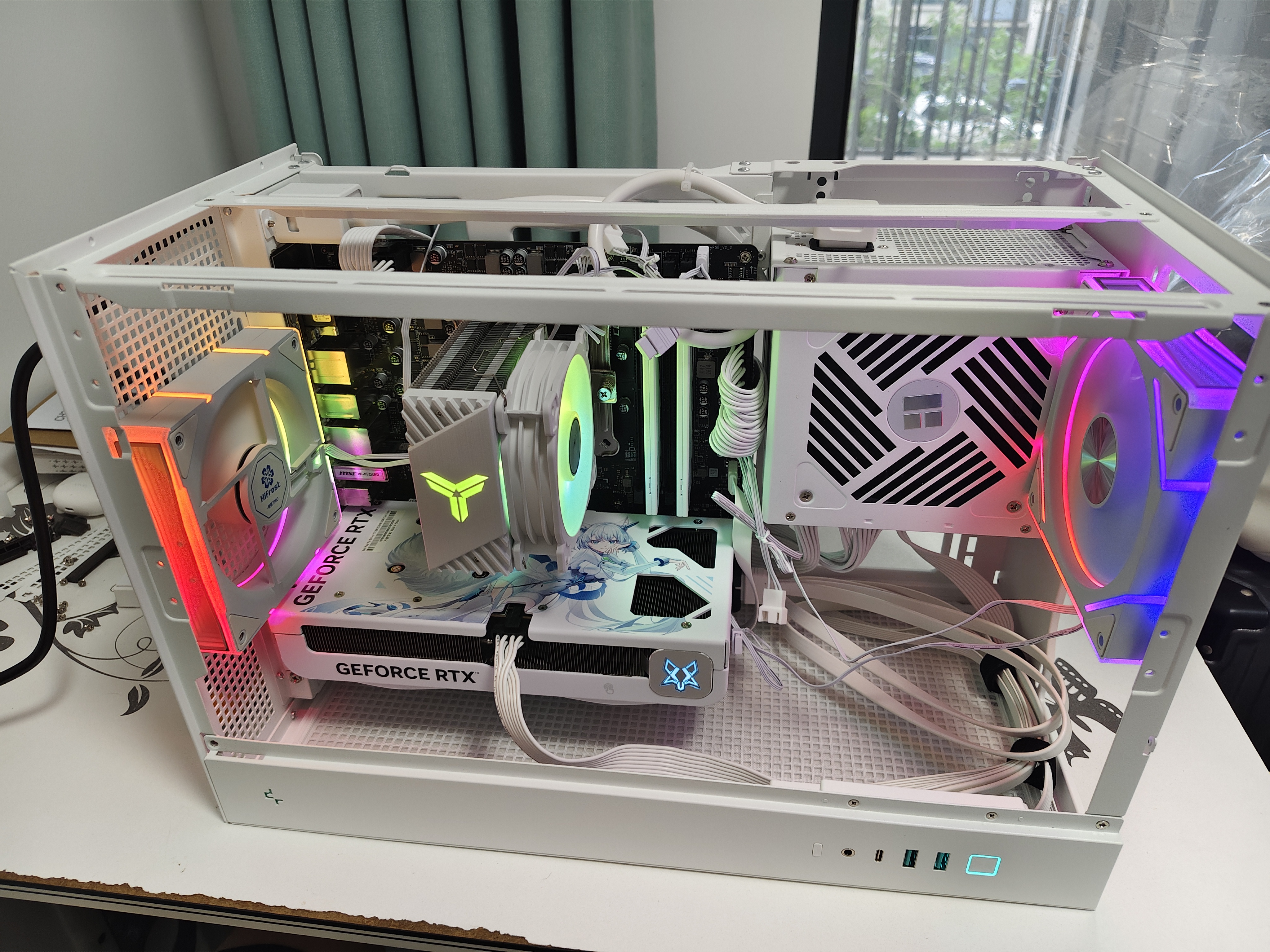 九州风神（DEEPCOOL）CH260电脑主机机箱白色支持M-ATX背插主板/支持360水冷/ATX电源/兼容388mm显卡/Type-C接口 实拍图