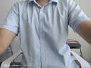 帕托瓦短袖衬衫男士夏季纯色白衬衫男韩版修身商务休闲衬衣黑色 4XL 实拍图