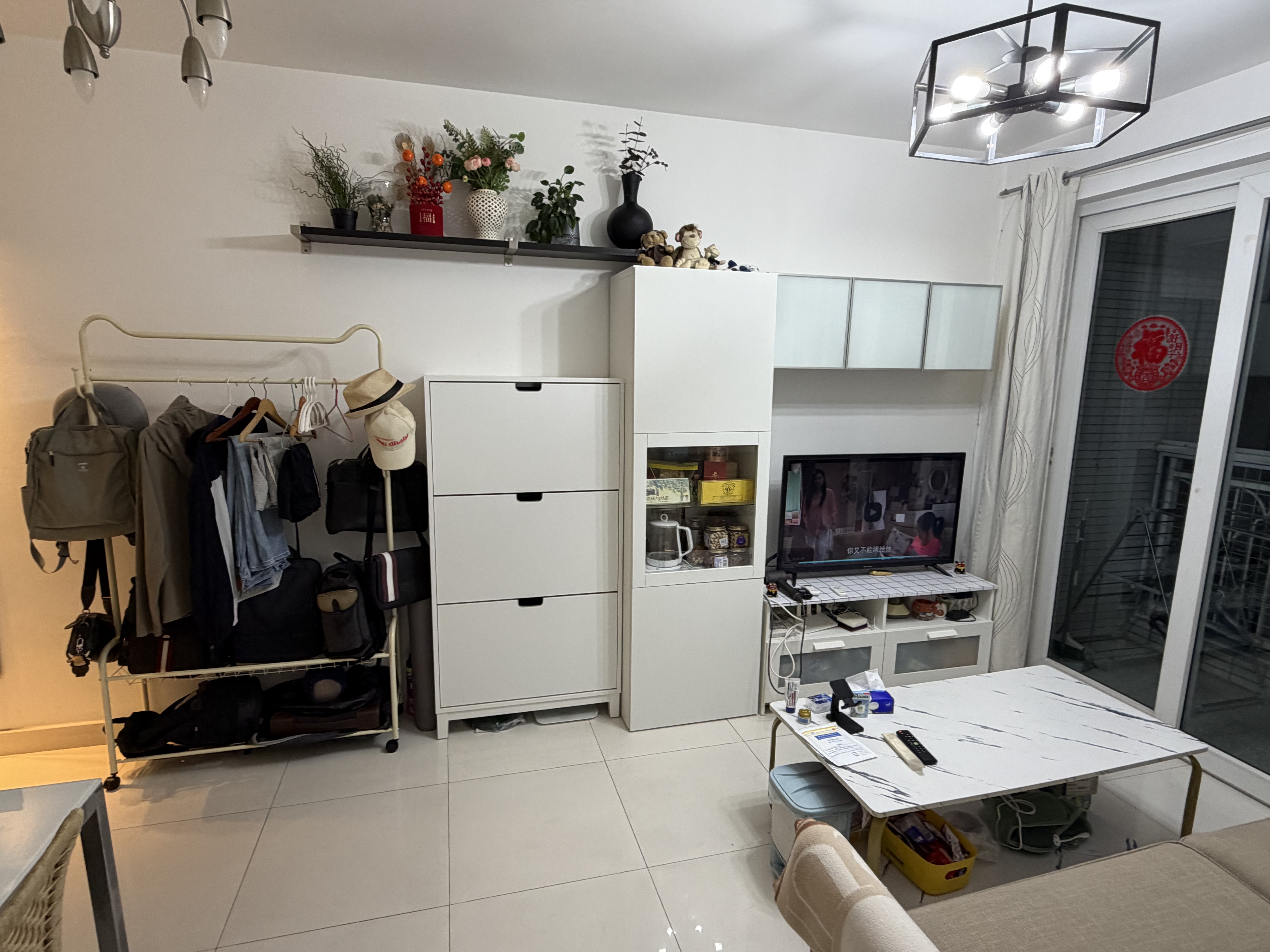 圣诺依琳衣帽架卧室落地挂衣架家用阳台不占空间挂衣服包置物架 双层100 实拍图