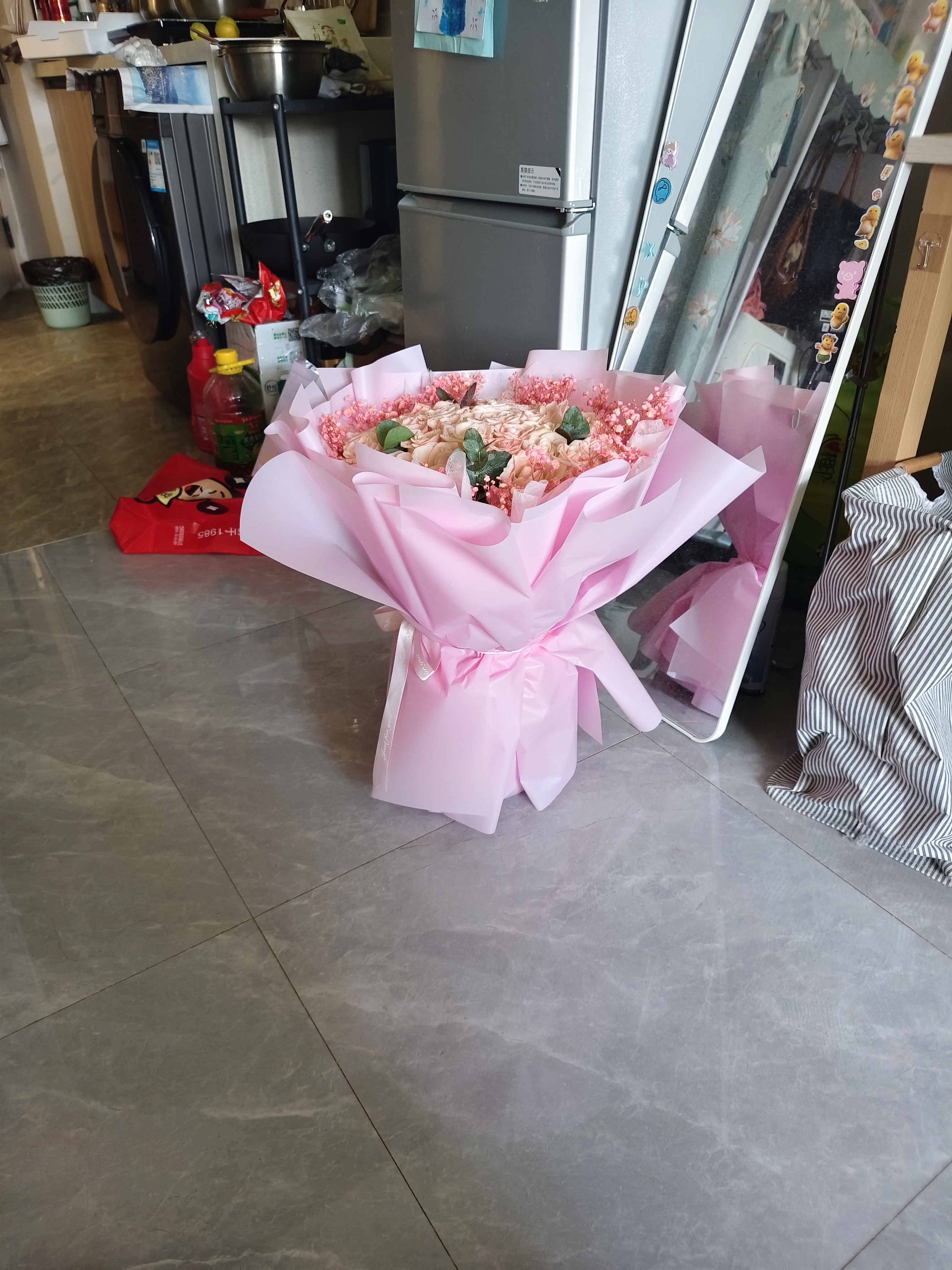 百花馆鲜花速递情人节玫瑰花满天星真花束生日礼物送女友同城配送小时达 【缘定三生】33朵粉玫|U65 实拍图