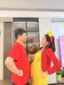 立蒙（LIMENG）男女装素色180g全棉短袖t恤圆领宽松体恤打底衫 大红 XL 实拍图