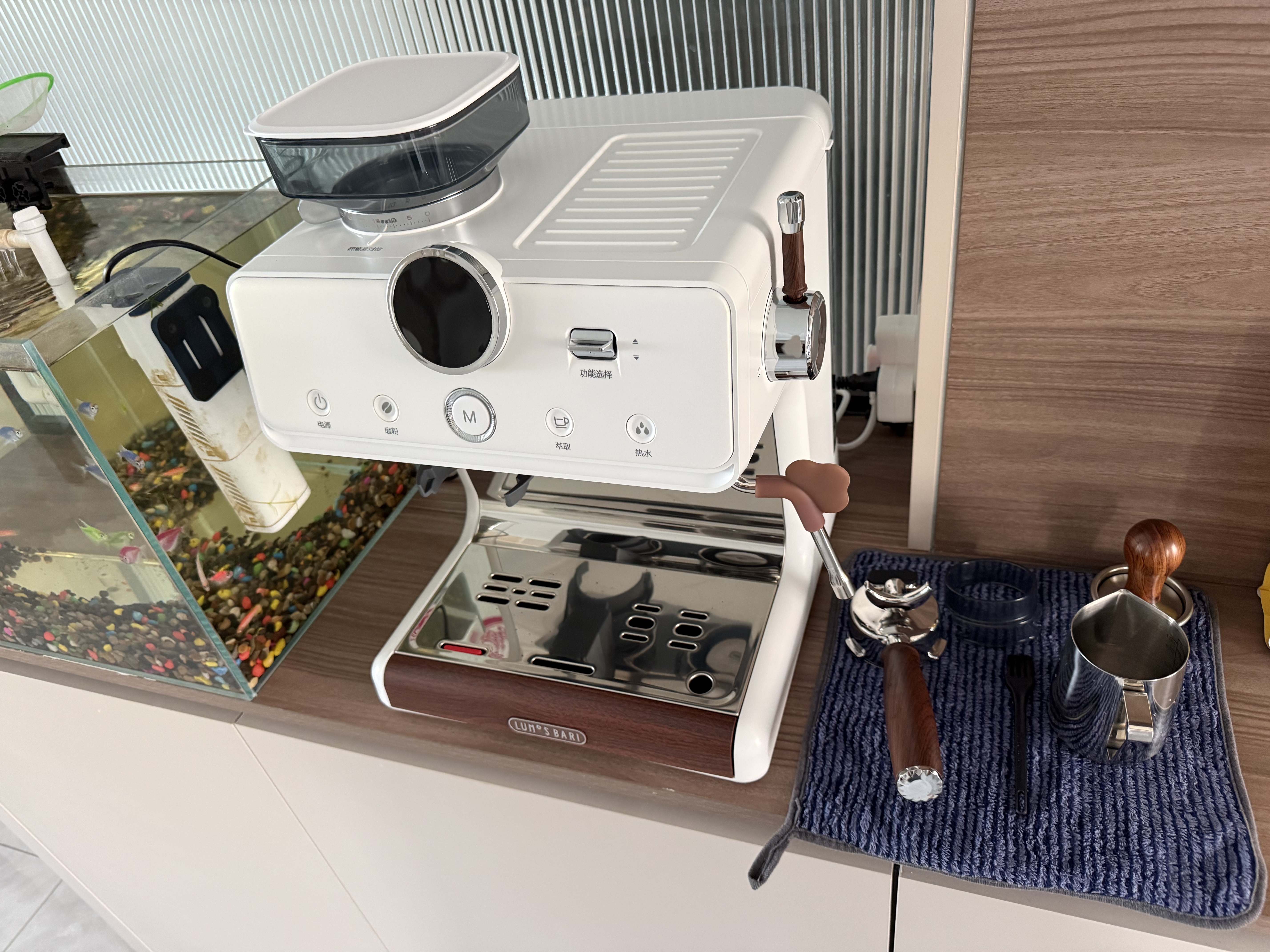 露茉云瞳冷热双萃咖啡机家用小型智能液晶屏幕双加热全半自动意式研磨一体奶泡意式美式咖啡机 实拍图