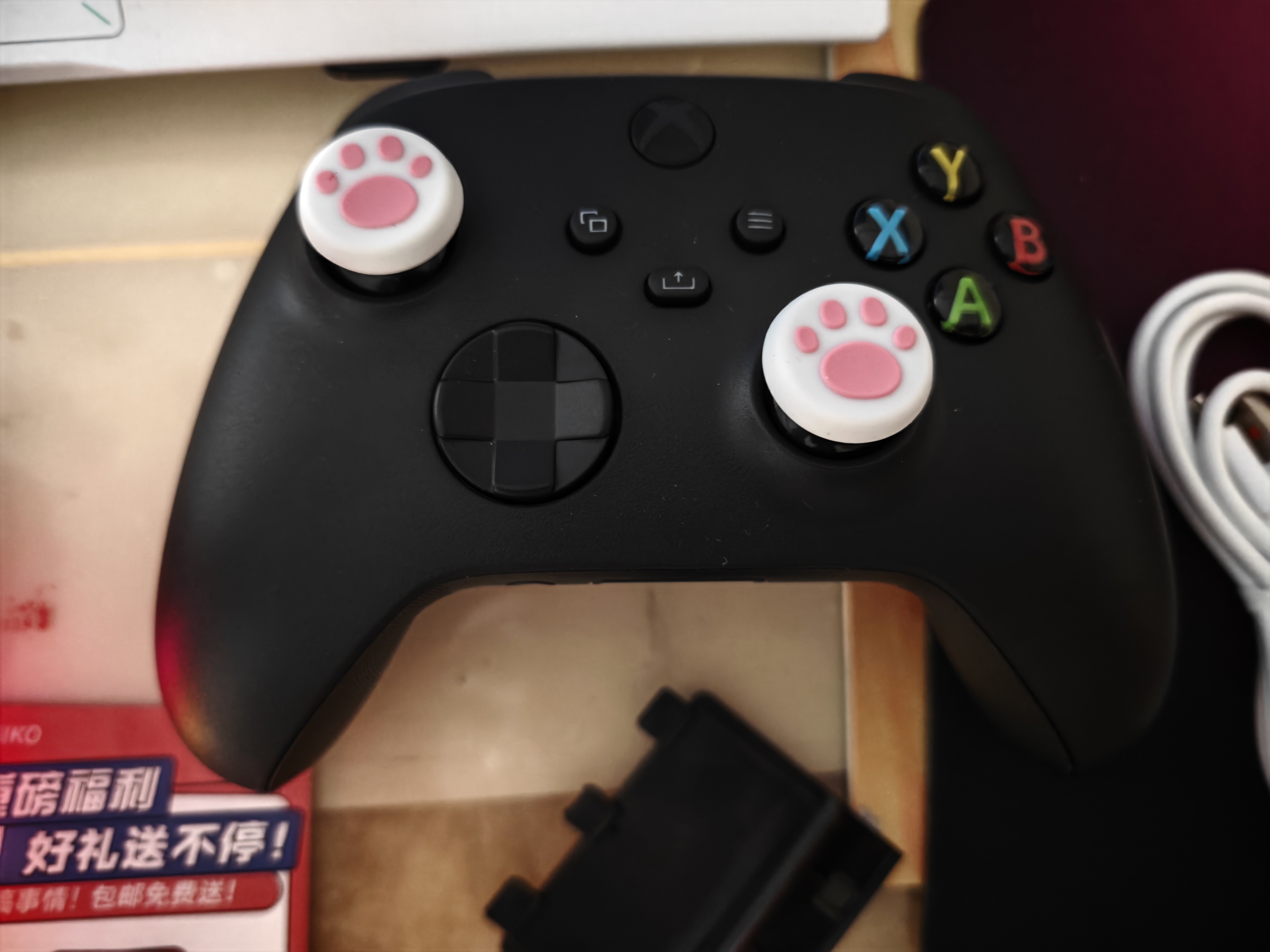 XBOX微软Xbox Series S/X无线Xbox手柄 XSS XSX 蓝牙游戏手柄 PC电脑 Xbox手柄 磨砂黑+充电组+接收器 实拍图