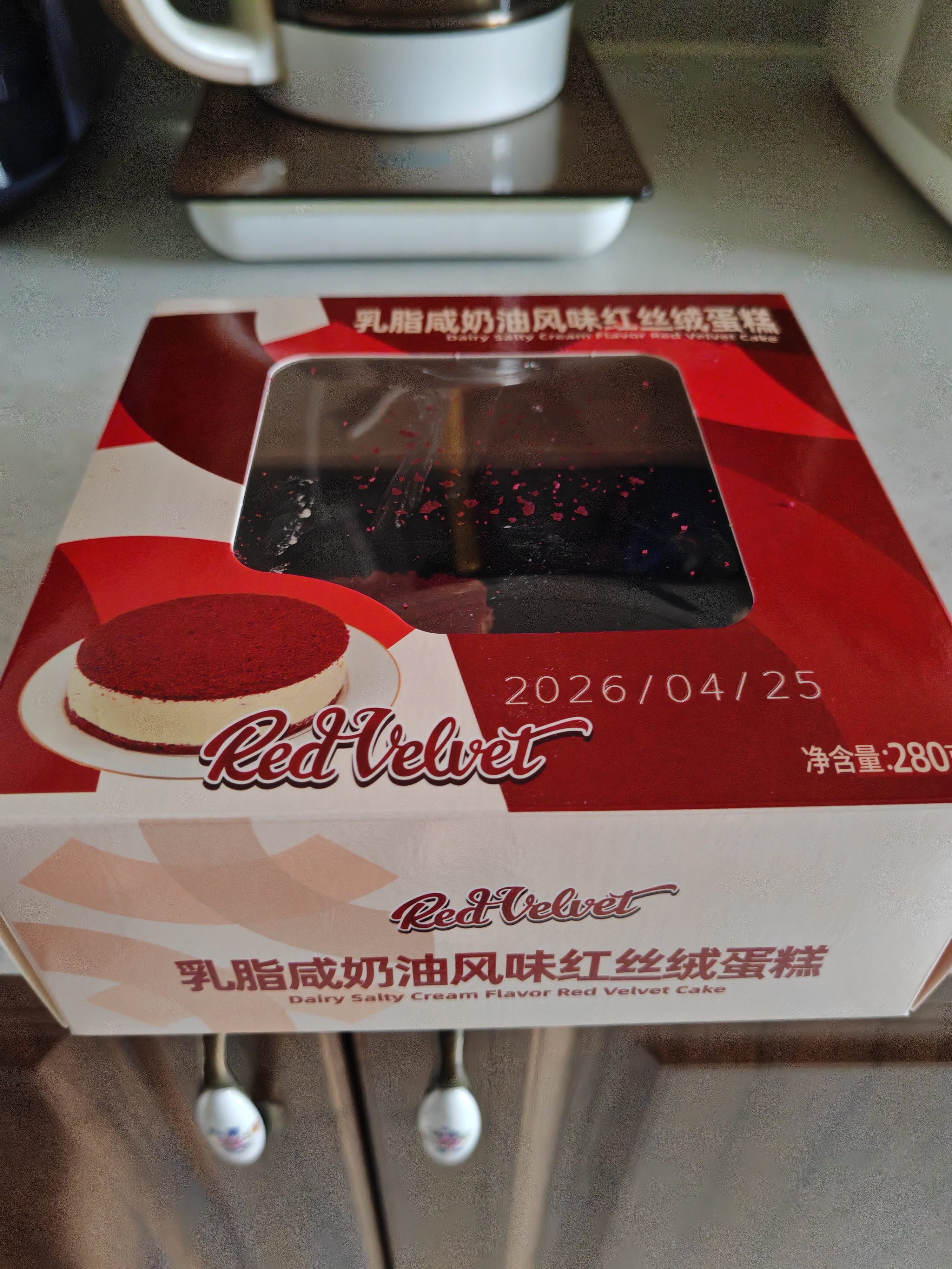 约翰丹尼乳脂咸奶油风味红丝绒蛋糕 280克 稀奶油下午茶糕点情人节甜品 实拍图
