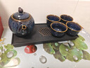 瓷牌茗茶具（cipaiming teaset） 茶具套装小套功夫茶壶便携一壶四杯家用会客泡茶七夕礼物送男友 窑变兔毫蓝一壶四杯+磁石干泡盘 实拍图