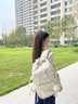 CRTNZO KROEZ轻奢书包初中高中大容量双肩包女大学生背包高颜值书包简约超轻便 米白大号-轻奢书包送女大学生初中高中小学4-6年级礼物 实拍图